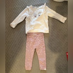 Miles the label from Nordstrom set white sweatshirt & purple pants